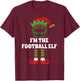 The Football Elf Matching Family Group Christmas Party Elf T-Shirt - T-Shirt | Maroon