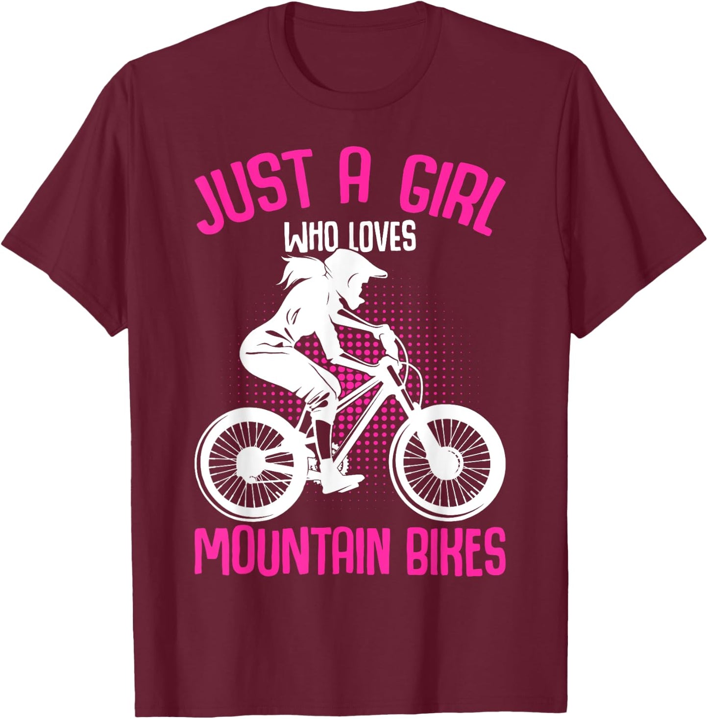 Just A Girl Who Loves Mountain Bike MTB Downhill Biker Kids T-Shirt - T-Shirt | Maroon