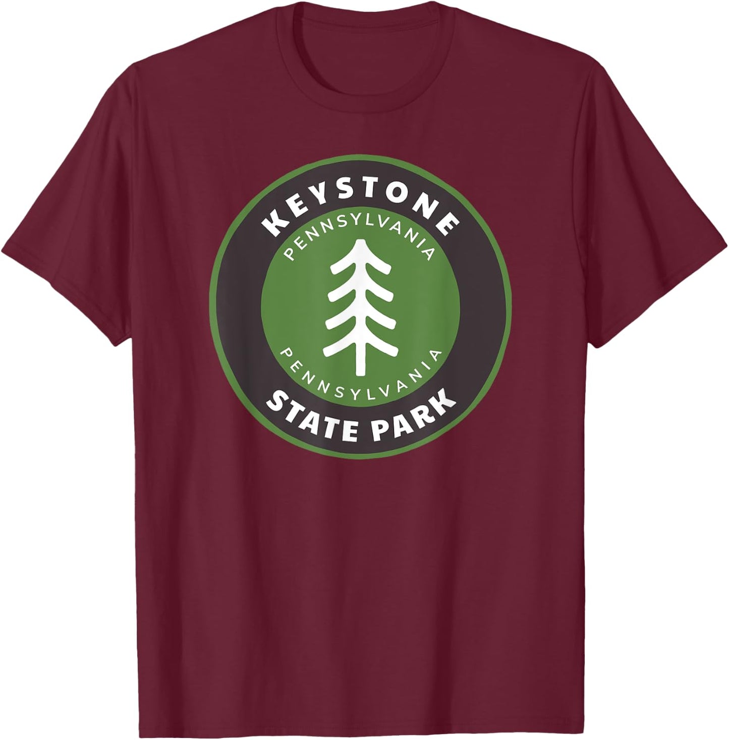 Keystone State Park Pennsylvania PA Vacation Souvenir T-Shirt - T-Shirt | Maroon