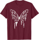 Fairycore Fairy Grunge Goth Tattoo Style Melting Butterfly T-Shirt - T-Shirt | Maroon