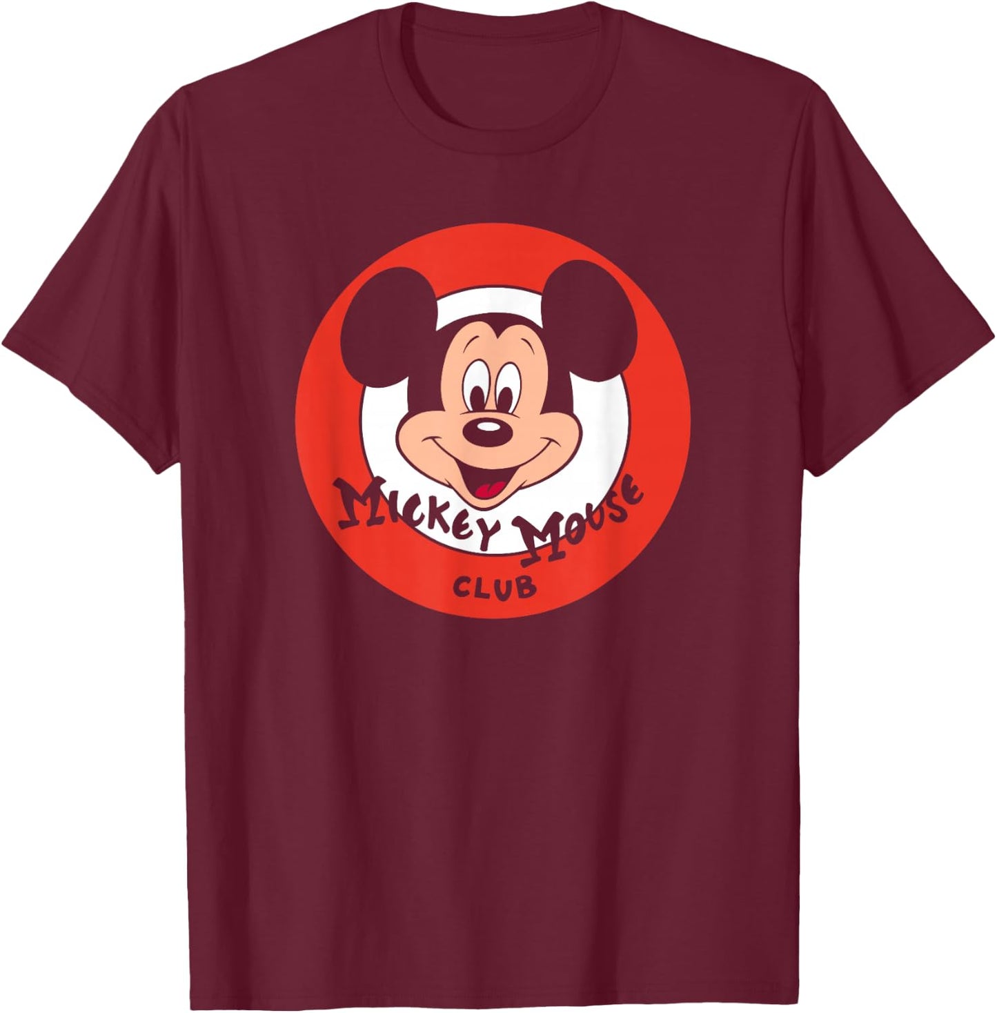 Disney Mickey and Friends Retro Classic Mickey Mouse Club T-Shirt - T-Shirt | Maroon