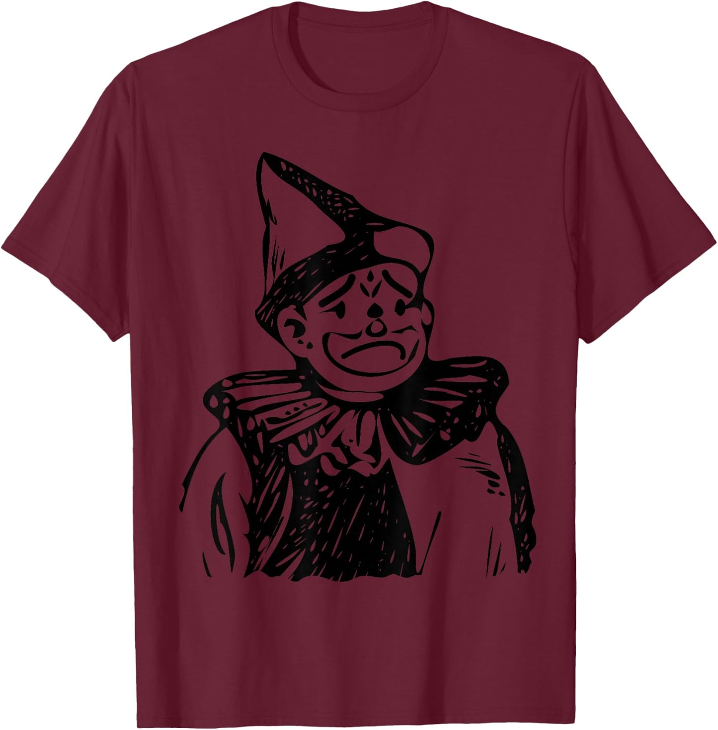 Sad Clown Court Jester T-Shirt - T-Shirt | Maroon
