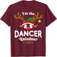 99 Gifts Christmas Family Matching Reindeer Outfit - Dancer Xmas Reindeer -Adults Black Cotton/Polyester Short Sleeve - Small T-Shirt - T-Shirt | Maroon