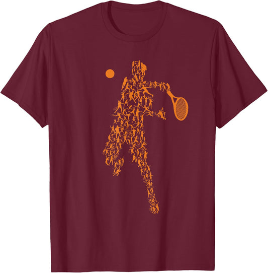 Tennis Positions Player Balls Funny Racket Game Outfit T-Shirt - T-Shirt | Maroon