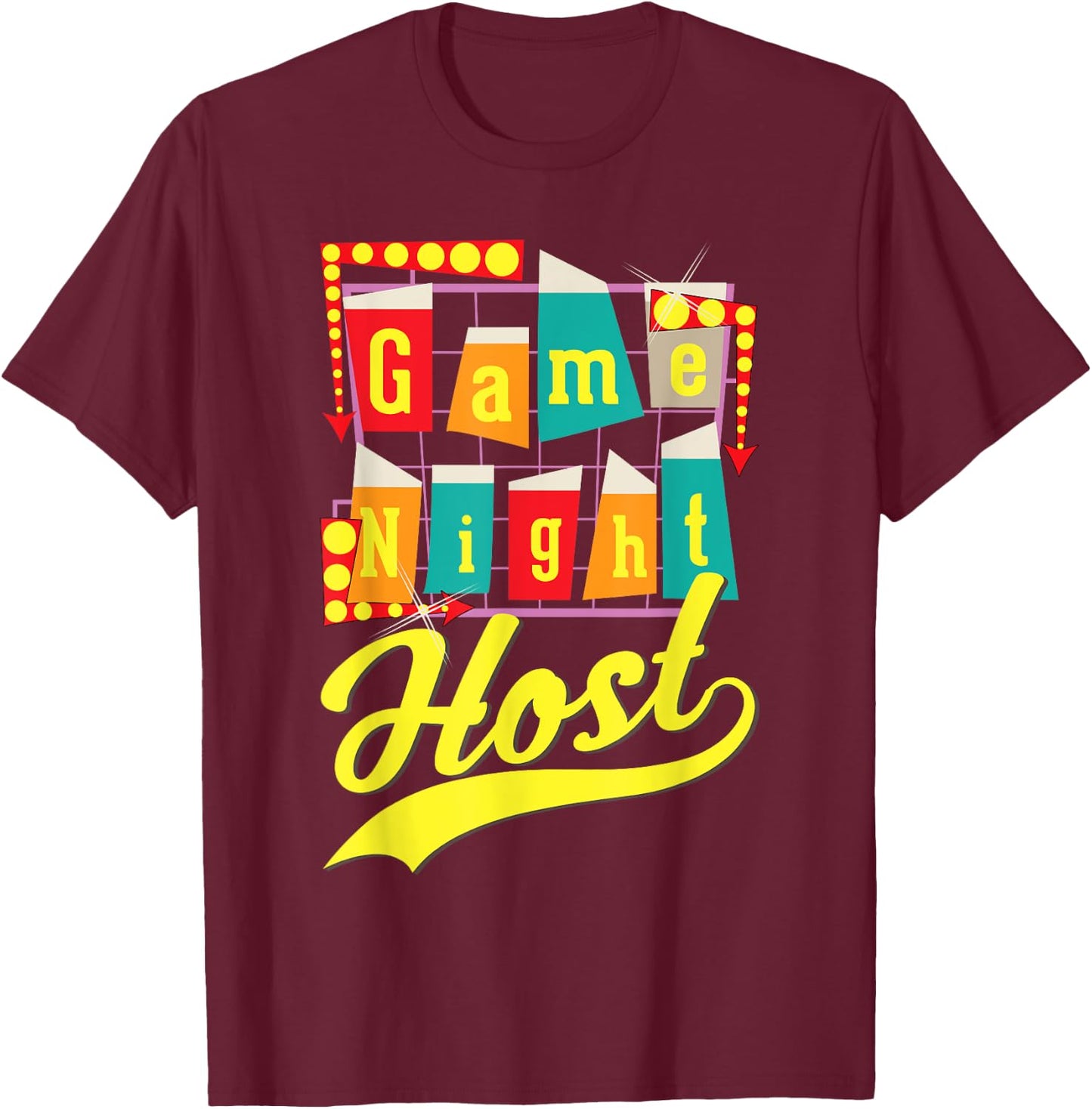 Game Night Host Family Board Game Trivia Night T-Shirt - T-Shirt | Maroon