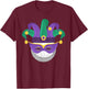 Mardi Gras Golf Ball Carnival Themed Golfing Tournament T-Shirt - T-Shirt | Maroon