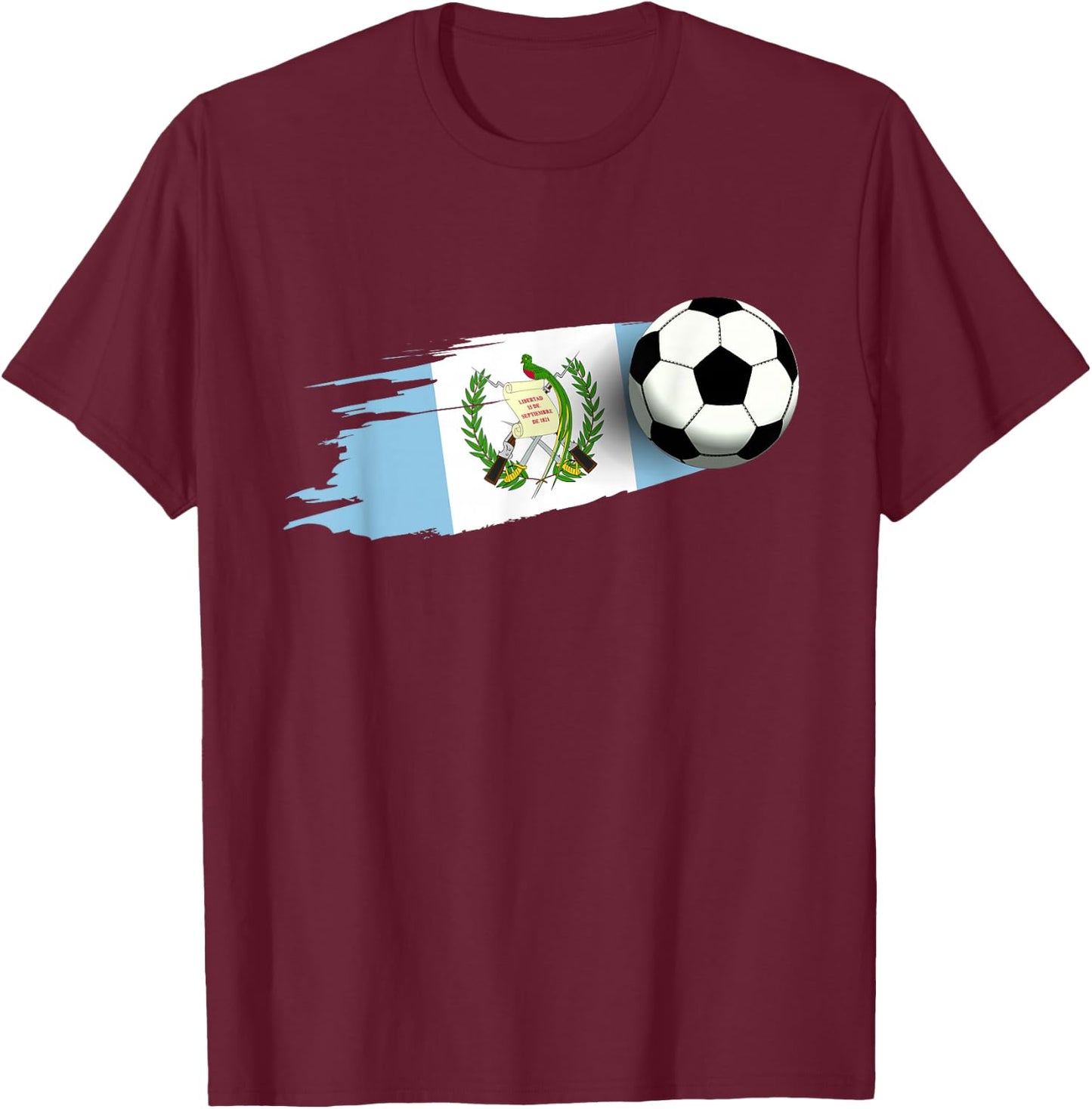 Guatemala Flag Jersey Guatemalan Soccer Team Guatemalan T-Shirt - T-Shirt | Maroon