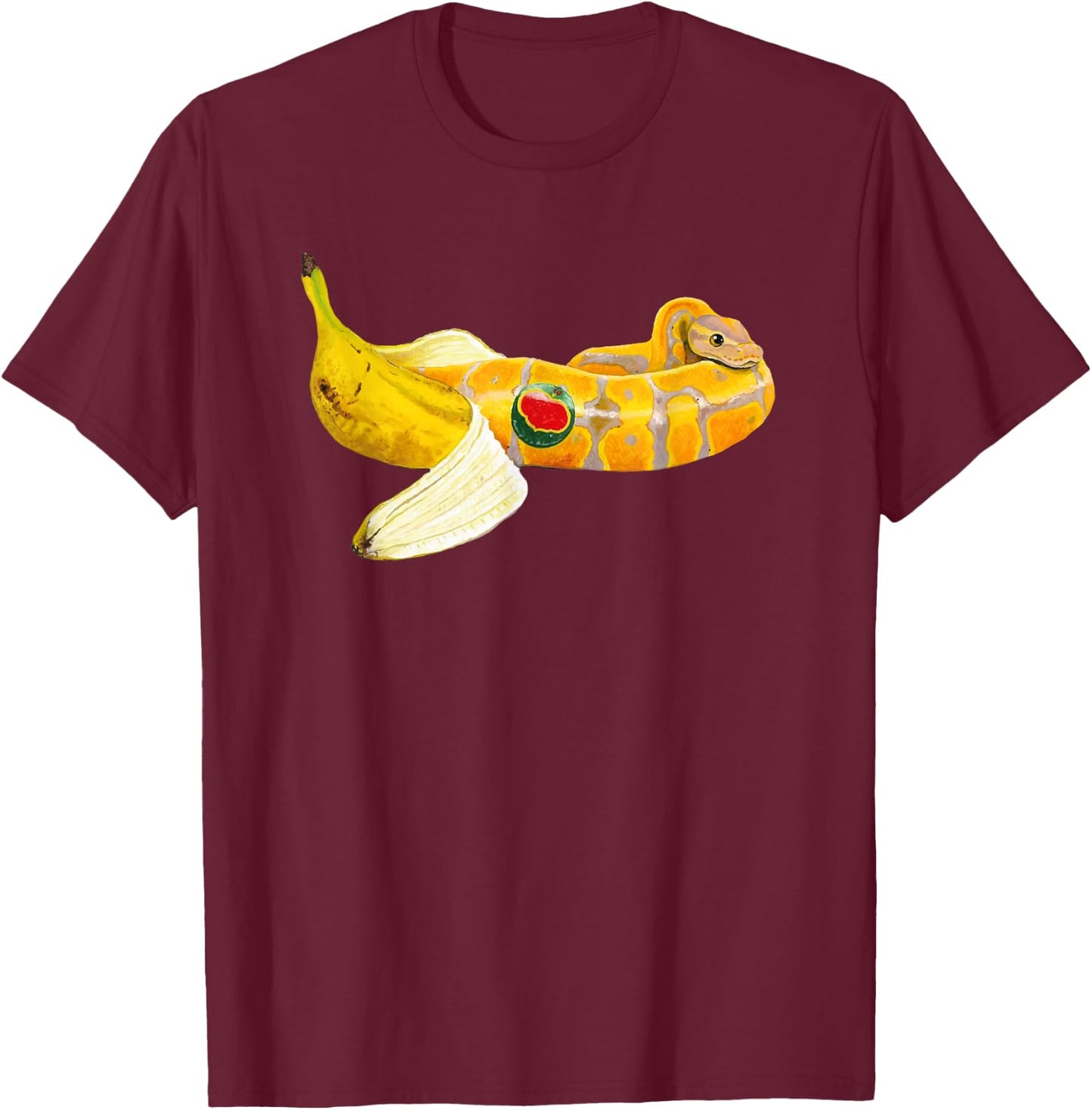 Banana Ball Python Snake Reptile Herpetologist Ophiology T-Shirt - T-Shirt | Maroon