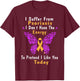 Psoriasis Awareness Butterfly Purple and Orange Ribbon T-Shirt - T-Shirt | Maroon