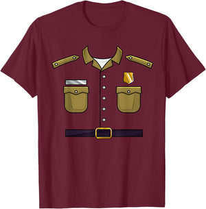 Forest Park Ranger Easy Lazy Funny Halloween Costume Cosplay T-Shirt - T-Shirt | Maroon