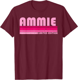 AMMIE Name Personalized Retro Vintage 80s 90s Birthday T-Shirt - T-Shirt | Maroon