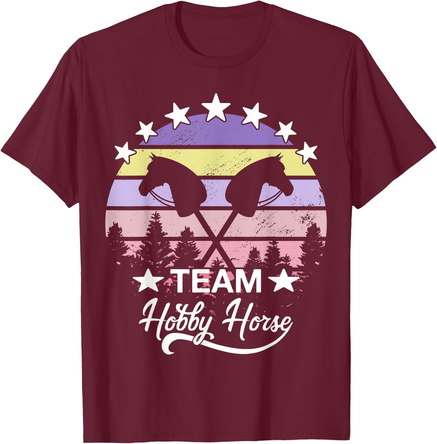Team Hobby Horse Retro Hobby Horsing Hobby Horse T-Shirt - T-Shirt | Maroon