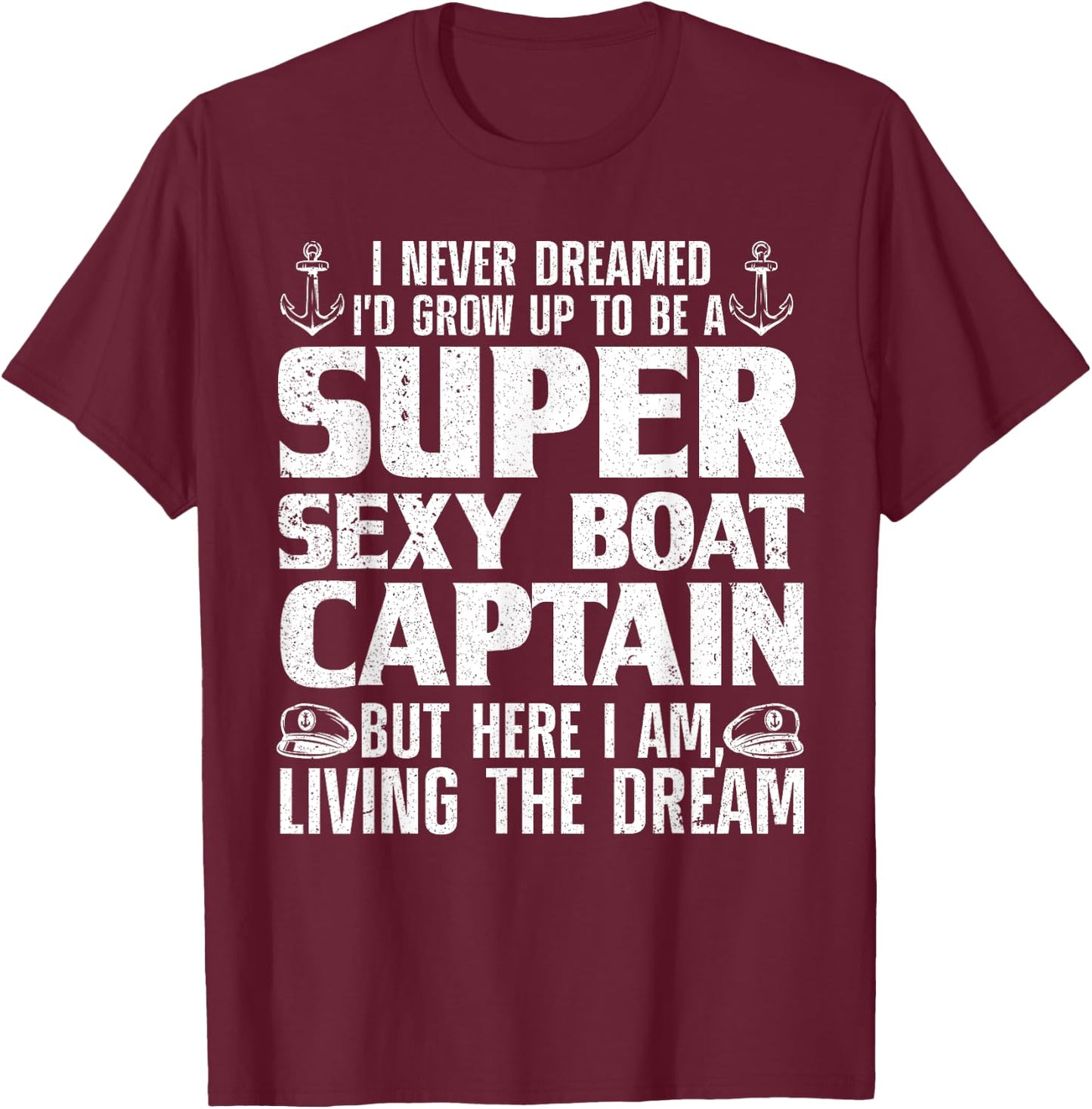 Funny Boat Captain Design Women Boating Boat Captain Small T-Shirt - T-Shirt | Maroon