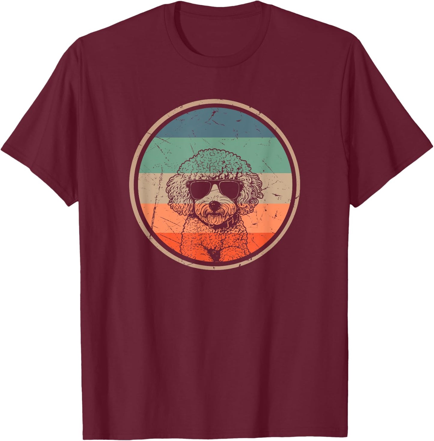 Poochon Dog Lover Gifts Women Vintage Retro Dog Xmas T-Shirt - T-Shirt | Maroon