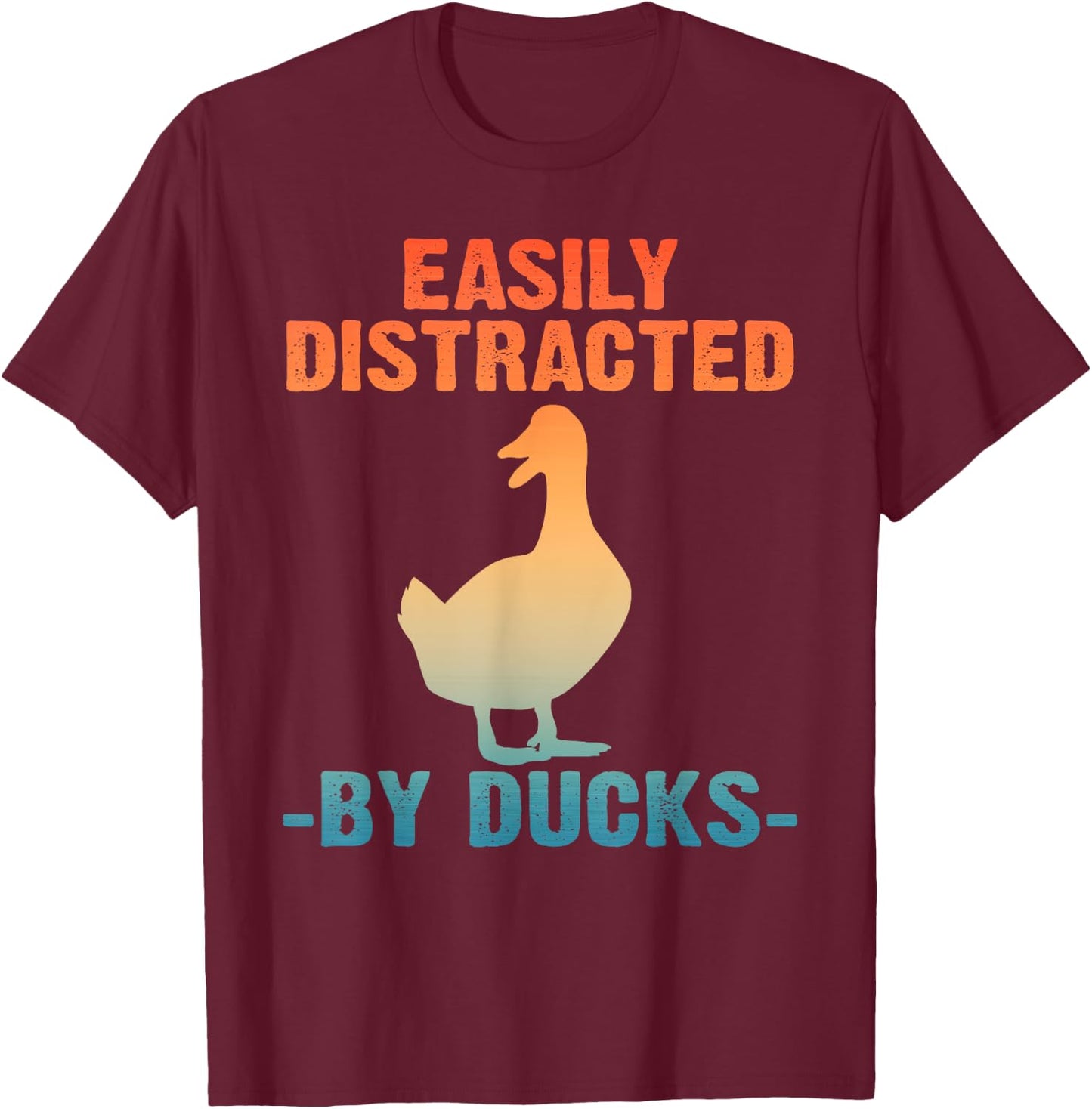 Cute Duck Design Women Aquatic Bird Duck Lovers T-Shirt - T-Shirt | Maroon