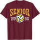 Senior 2026 Volleyball Mom Dad Grad Graduation Class Of 2026 T-Shirt - T-Shirt | Maroon