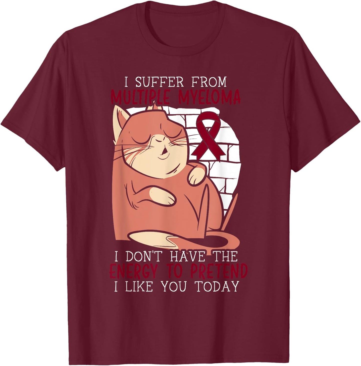 Multiple Myeloma Warrior Myeloma Cancer Awareness T-Shirt - T-Shirt | Maroon