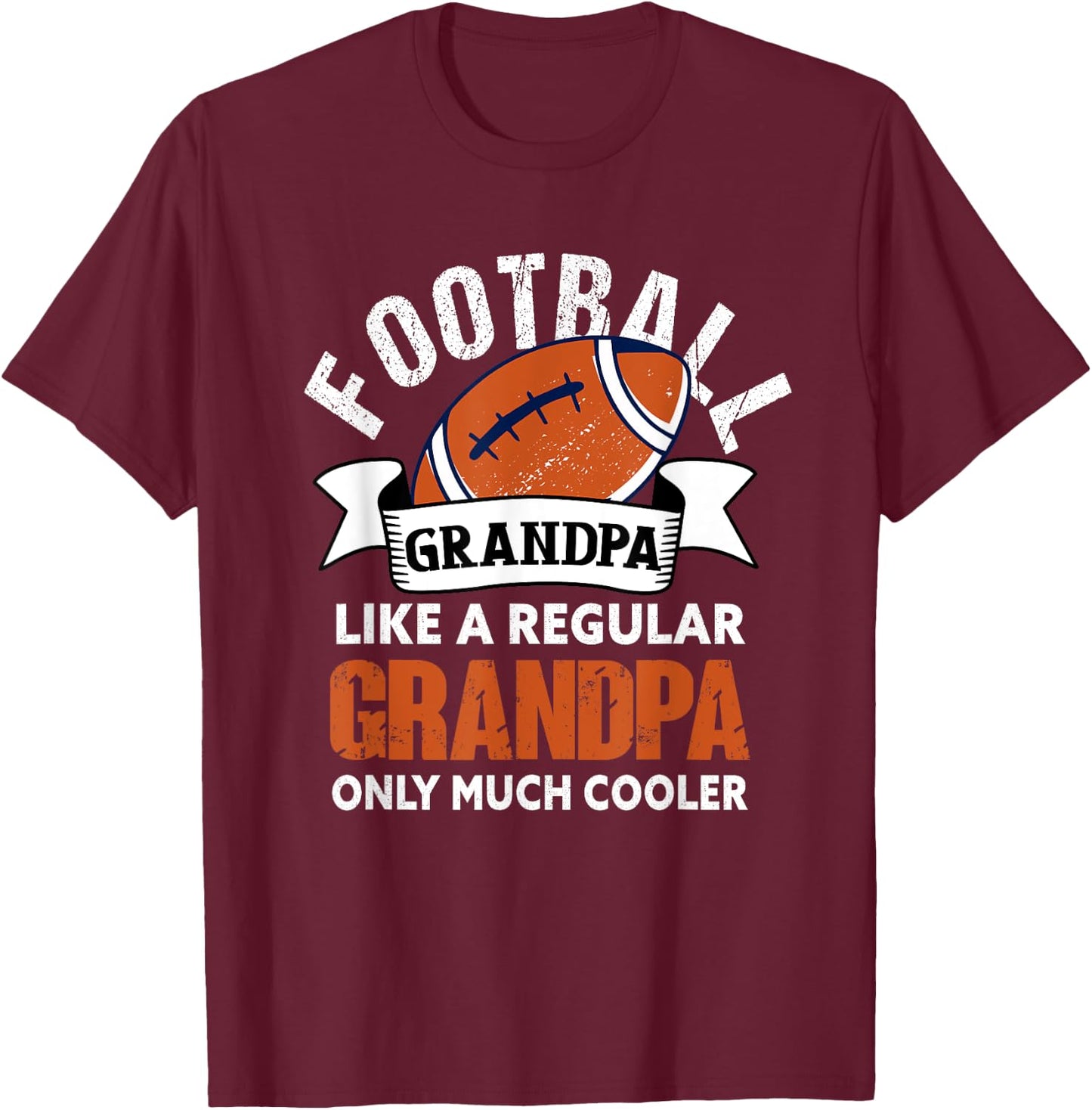 Football Grandpa - Funny Grandfather American Football T-Shirt - T-Shirt | Maroon