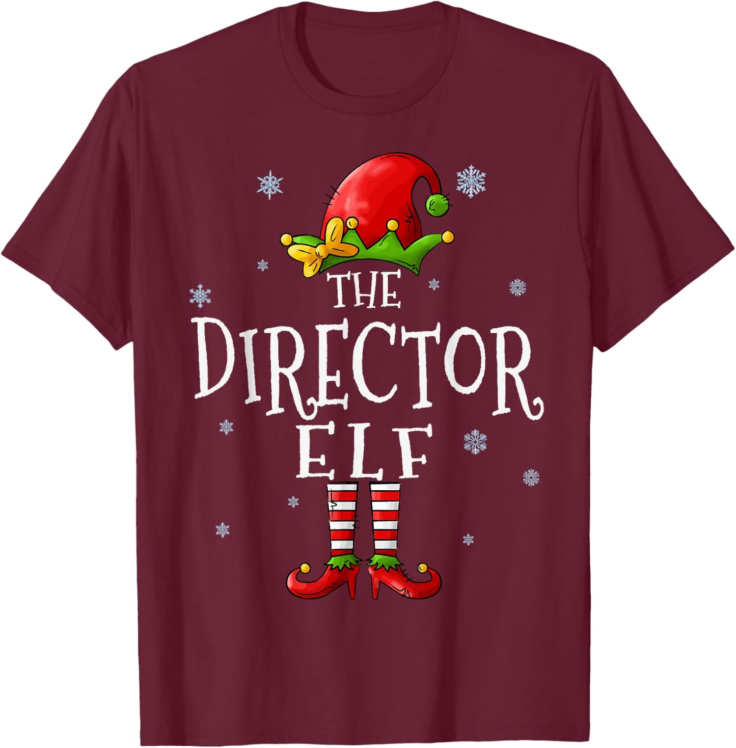 The Director Elf Squad Funny Xmas Groupe Matching Christmas T-Shirt - T-Shirt | Maroon