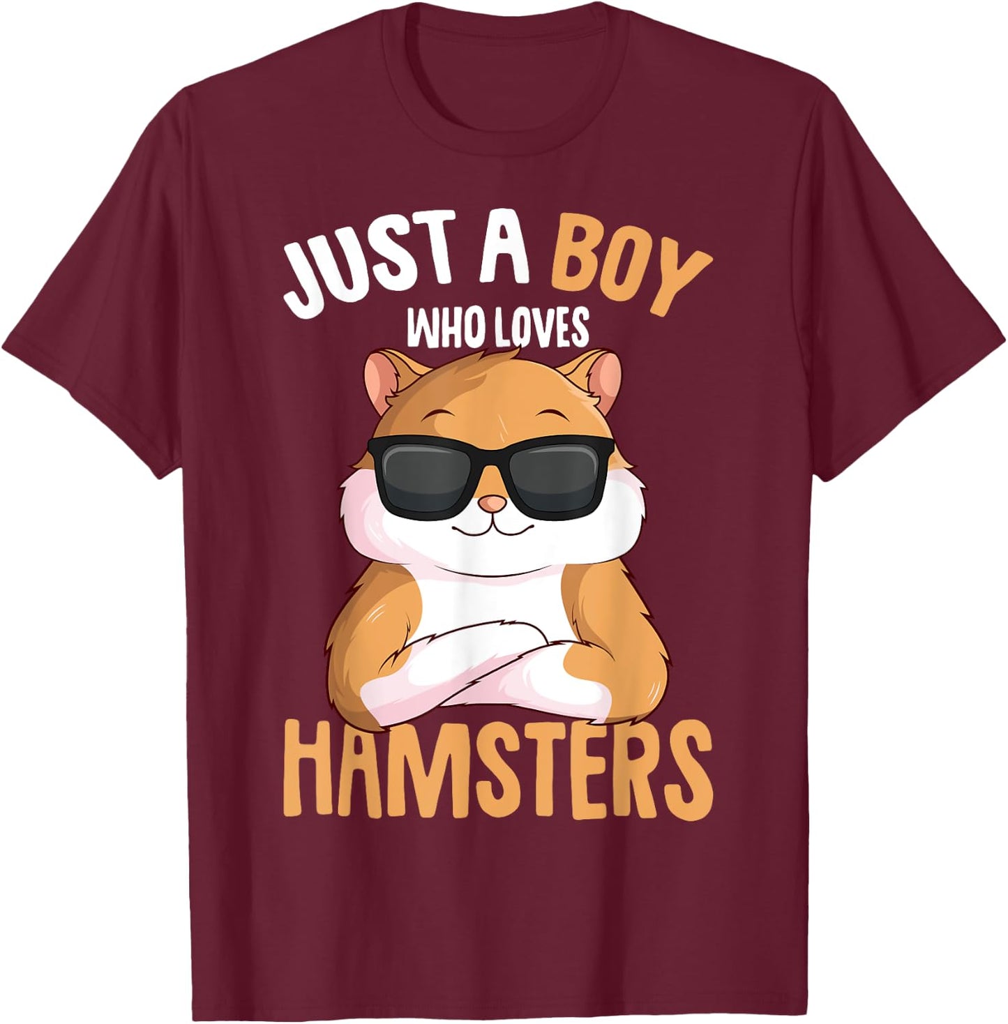 Just a Boy who loves Hamsters Boys Kids Hamster T-Shirt - T-Shirt | Maroon
