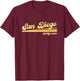 San Diego - California - Vintage / Retro Stripes - Classic T-Shirt - T-Shirt | Maroon
