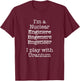 Nuclear Technician & Nuclear Plant Worker Outfit - Men's Black X-Small Classic Fit Short Sleeve Uranium Cotton with Unique Nuclear Reactor Design T-Shirt - T-Shirt | Maroon
