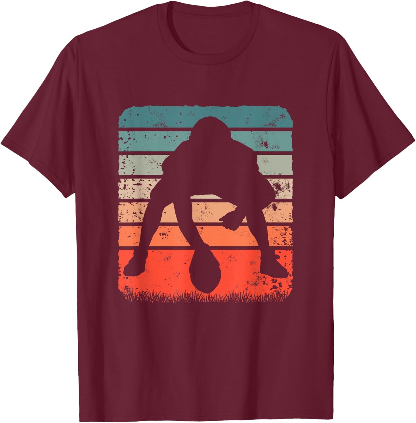 American Football Snap Pose T-Shirt - T-Shirt | Maroon