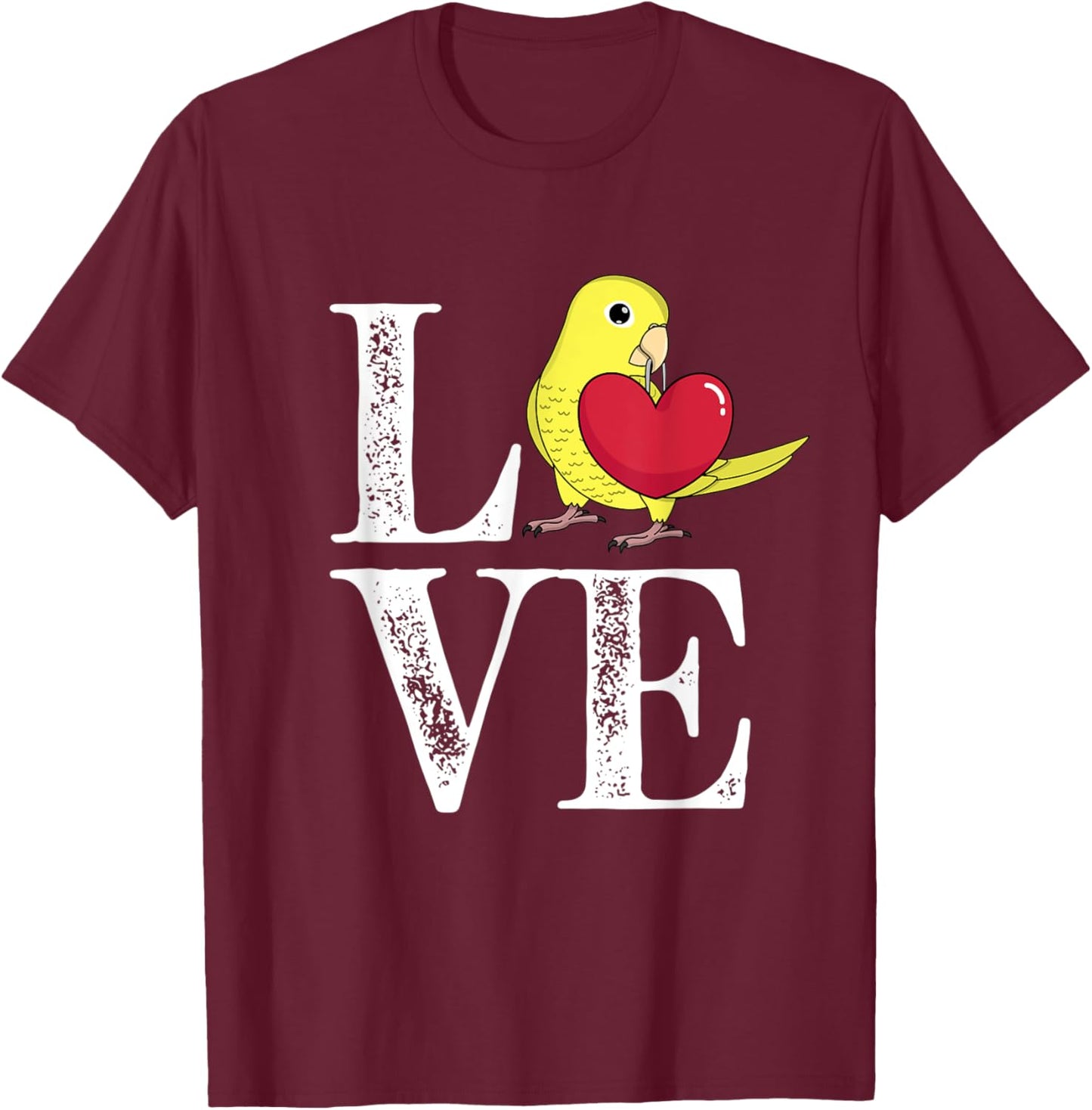 Love Parrot I Yellow Parrotlet T-Shirt - T-Shirt | Maroon