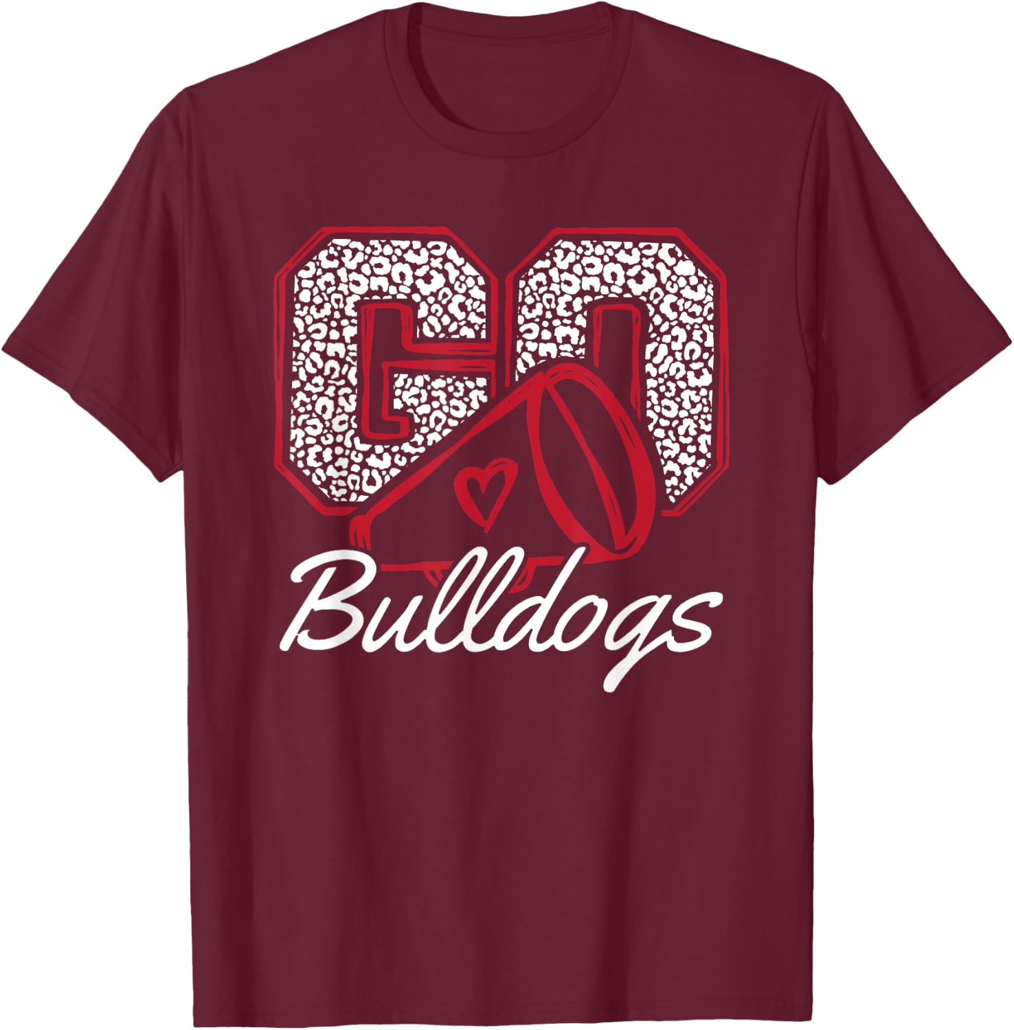 Go Cheer Bulldogs Sports Name Gifts Men Women Boy Girl T-Shirt - T-Shirt | Maroon