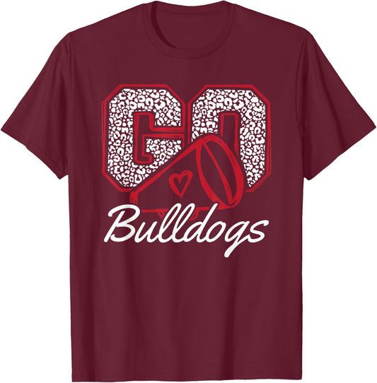 Go Cheer Bulldogs Sports Name Gifts Men Women Boy Girl T-Shirt - T-Shirt | Maroon