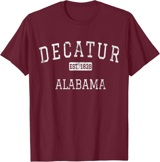 Decatur Alabama AL Vintage T-Shirt - T-Shirt | Maroon