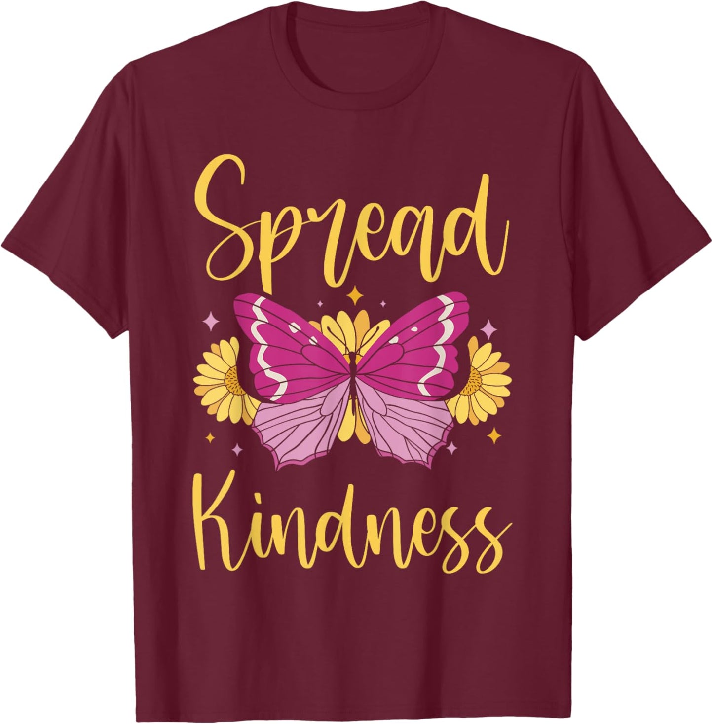 Be Kind Spread Kindness Summer Girls T-Shirt - T-Shirt | Maroon