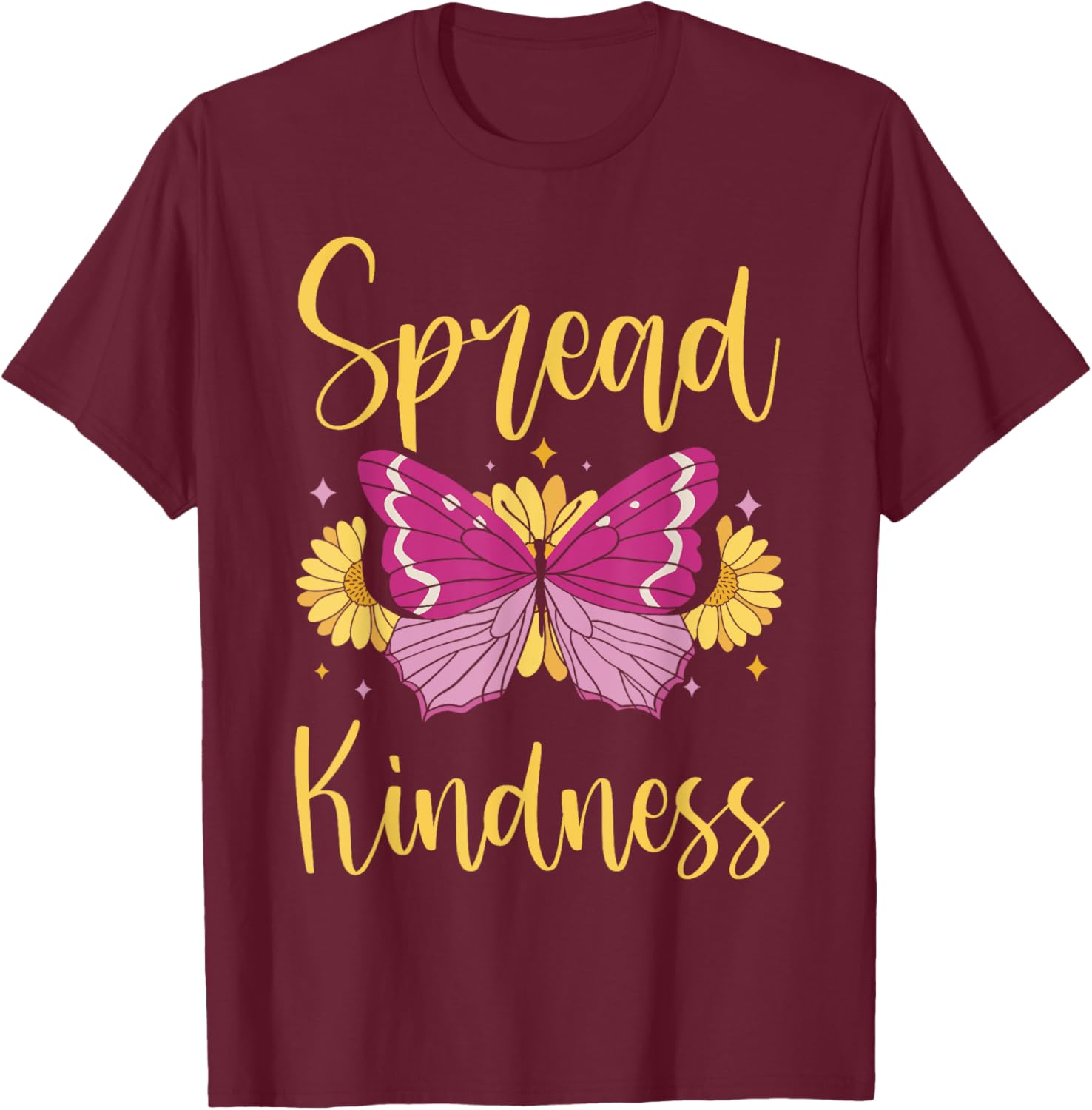 Be Kind Spread Kindness Summer Girls T-Shirt - T-Shirt | Maroon