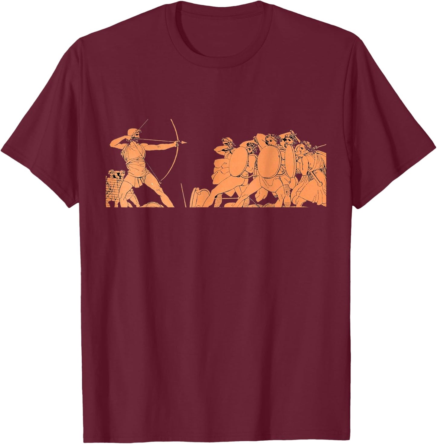 The Odyssey Homer Odysseus Shoots the Arrow T-Shirt - T-Shirt | Maroon