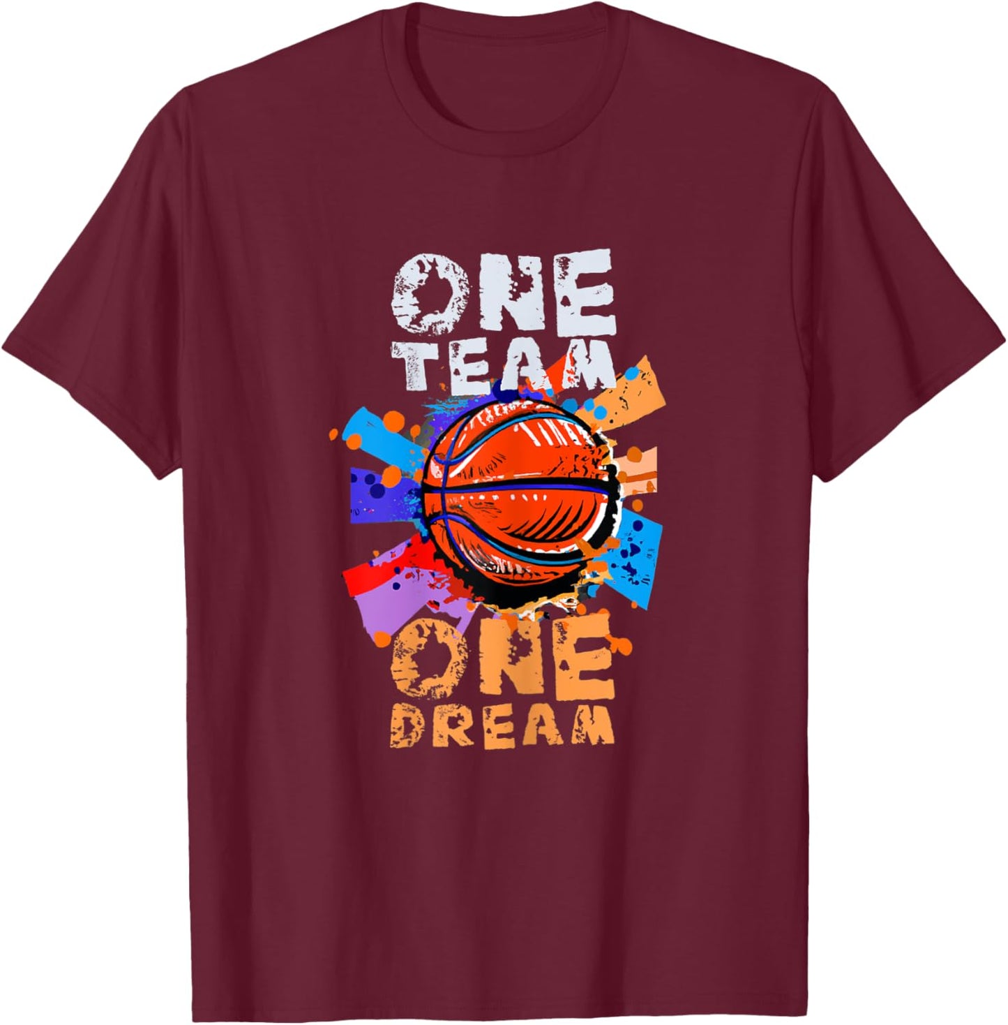 One Team, One Dream - Basketball Girls & Women T-Shirt - T-Shirt | Maroon