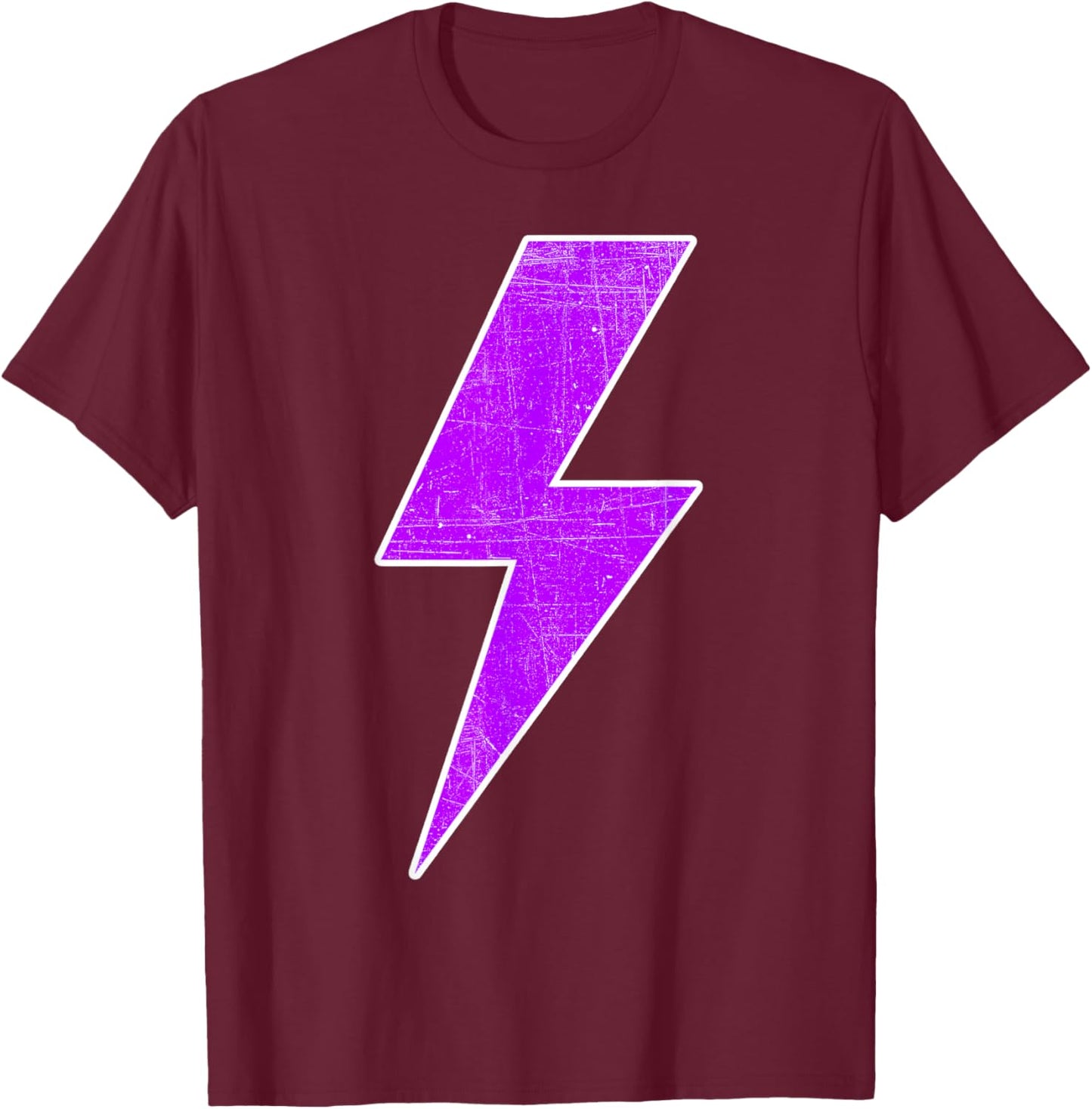 Bolt Lightning Purple White Design Team Sports T-Shirt - T-Shirt | Maroon