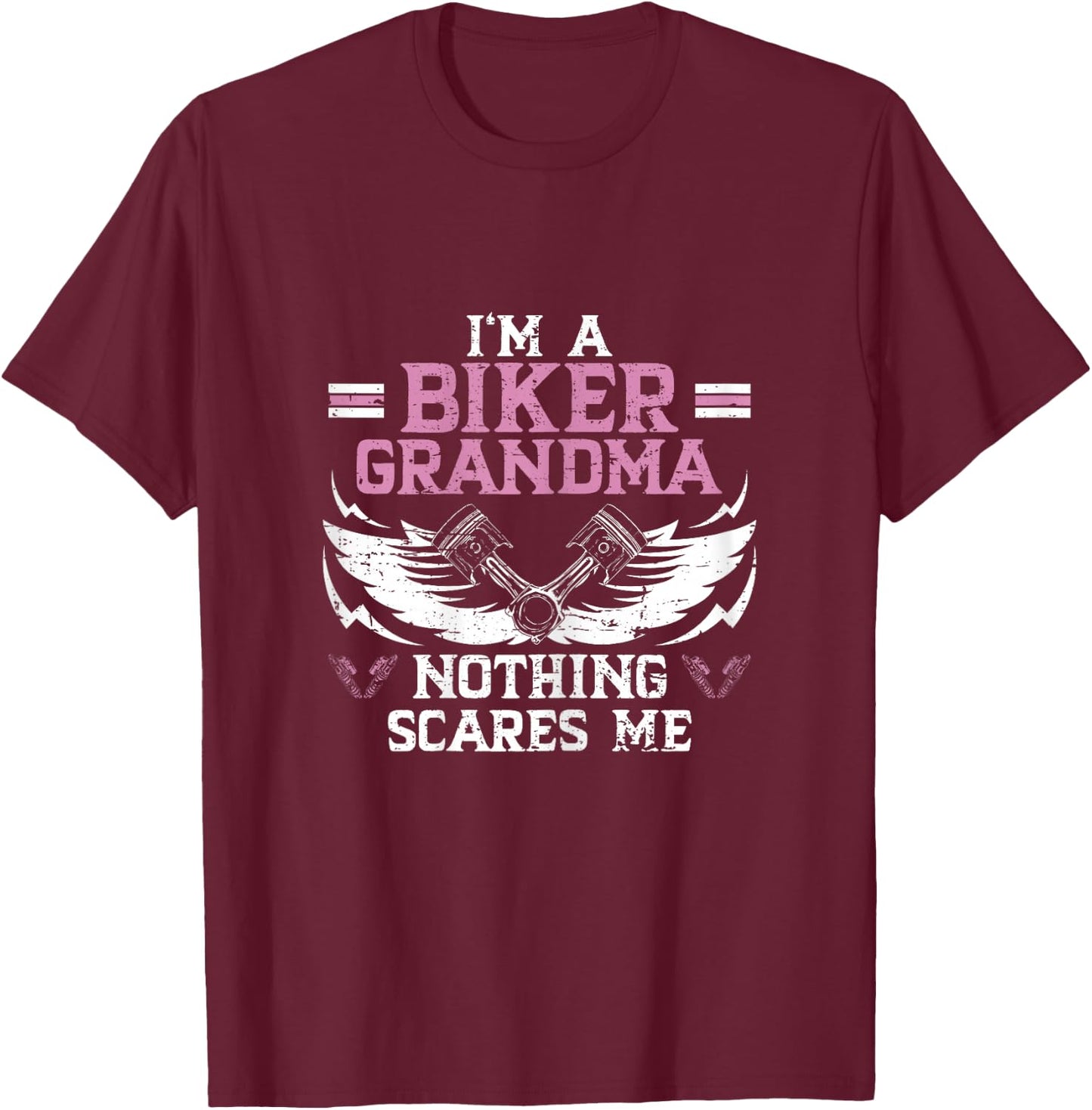 Biker Grandma Motorcycle Vintage Grandmother Motorbike T-Shirt - T-Shirt | Maroon
