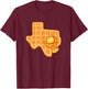 Funny Texas Shaped Waffle With Syrup And Butter Austin City T-Shirt - T-Shirt | Maroon