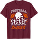I'm Just Here for the Snacks Funny Football Sister Cheer T-Shirt - T-Shirt | Maroon