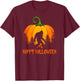 Vintage Bigfoot Pumpkin Halloween T-Shirt - T-Shirt | Maroon
