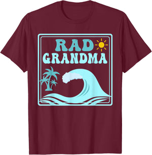Rad Grandma The Big One 1st Birthday Surf Family Matching T-Shirt - T-Shirt | Maroon