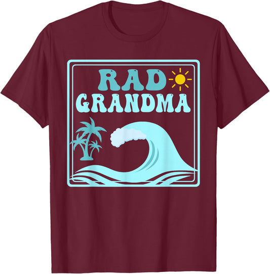 Rad Grandma The Big One 1st Birthday Surf Family Matching T-Shirt - T-Shirt | Maroon