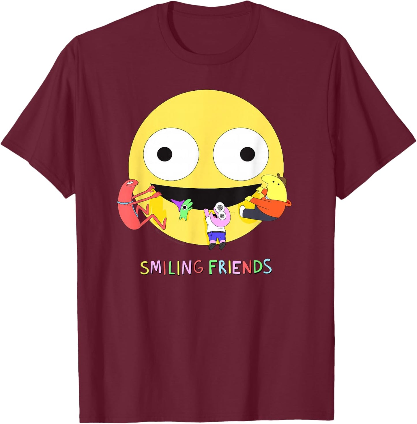Smiling Friends T-Shirt - T-Shirt | Maroon