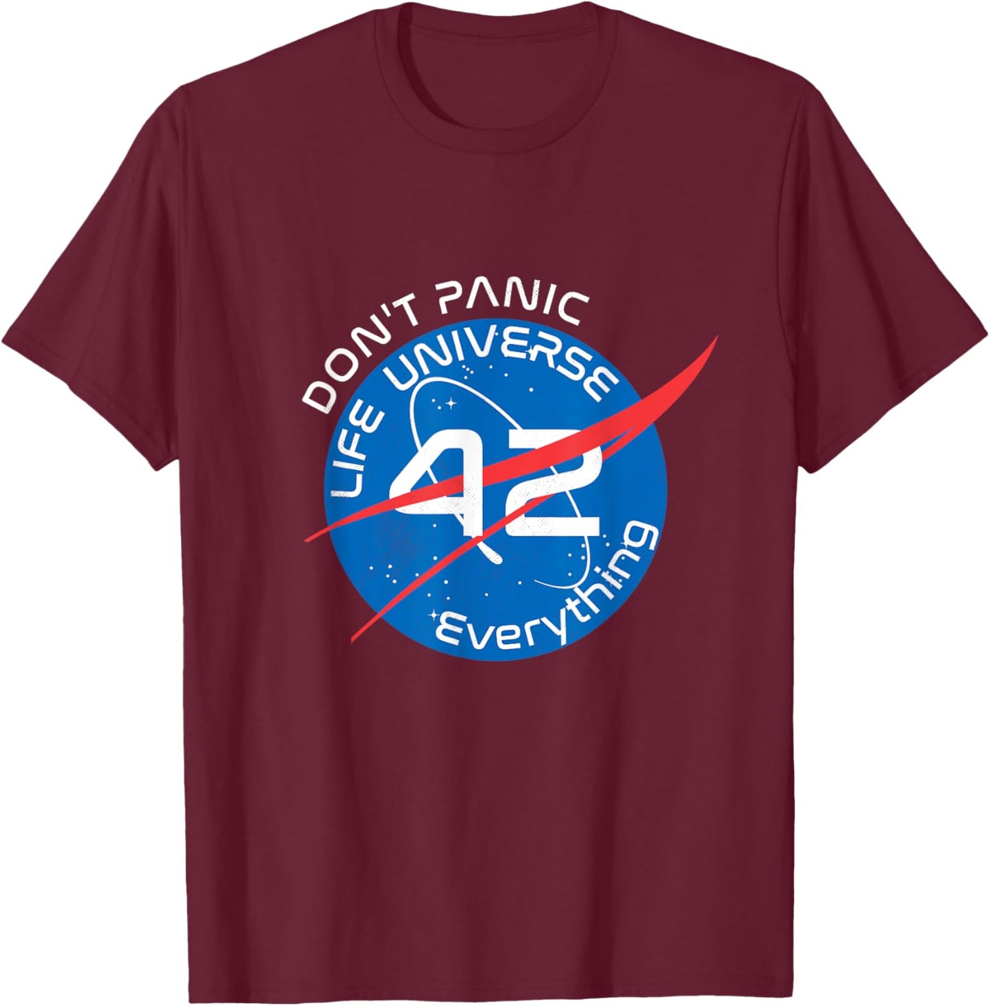 The 42 Answer to Life The Universe and Everything T-Shirt - T-Shirt | Maroon