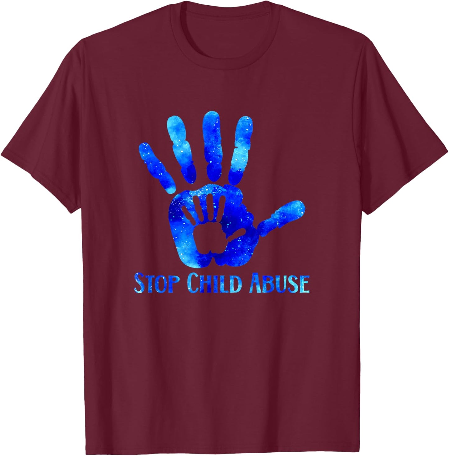Stop Child Abuse Prevention Awareness Month T-Shirt - T-Shirt | Maroon