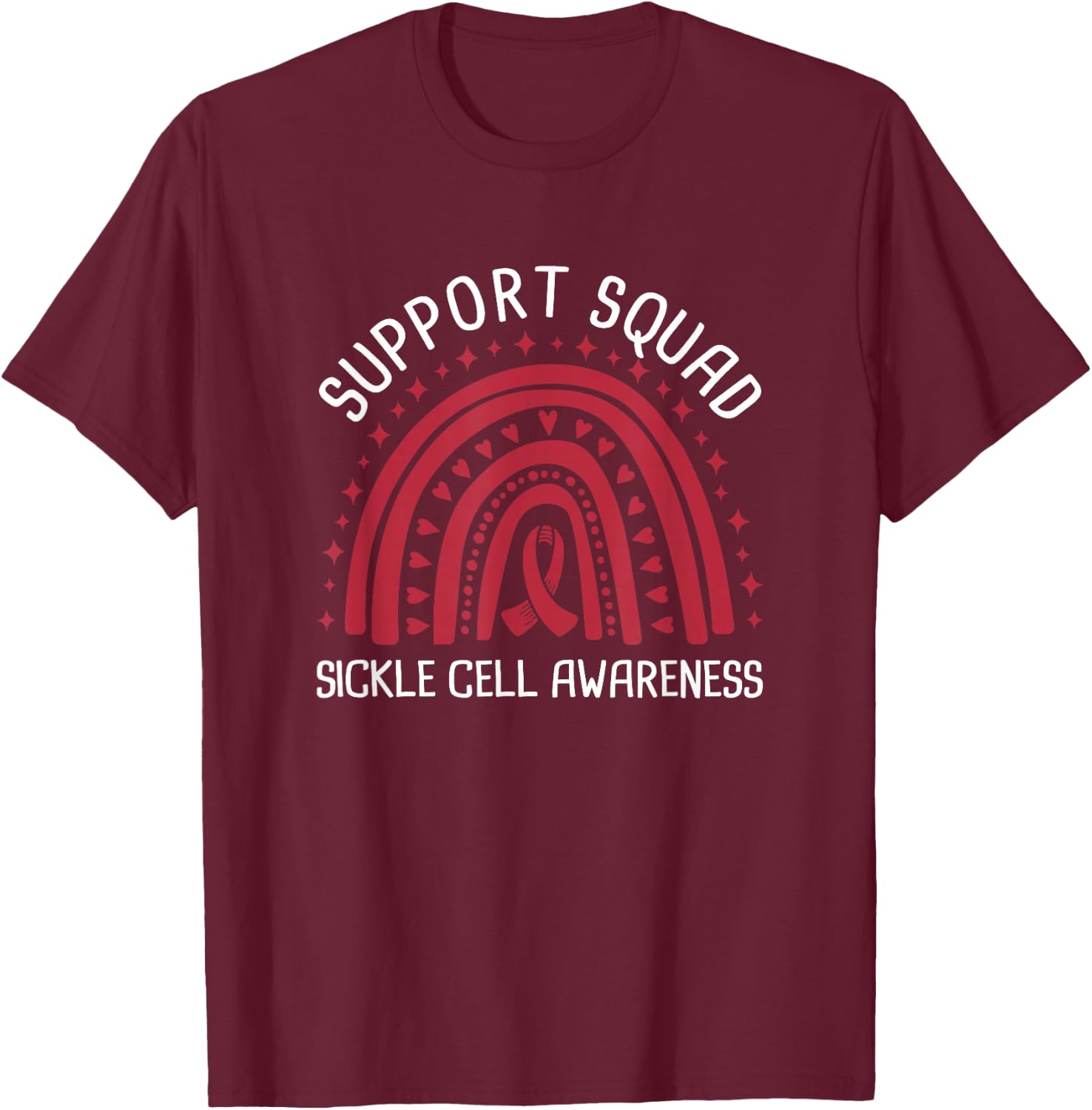 Support Squad Sickle Cell Awareness T-Shirt - T-Shirt | Maroon