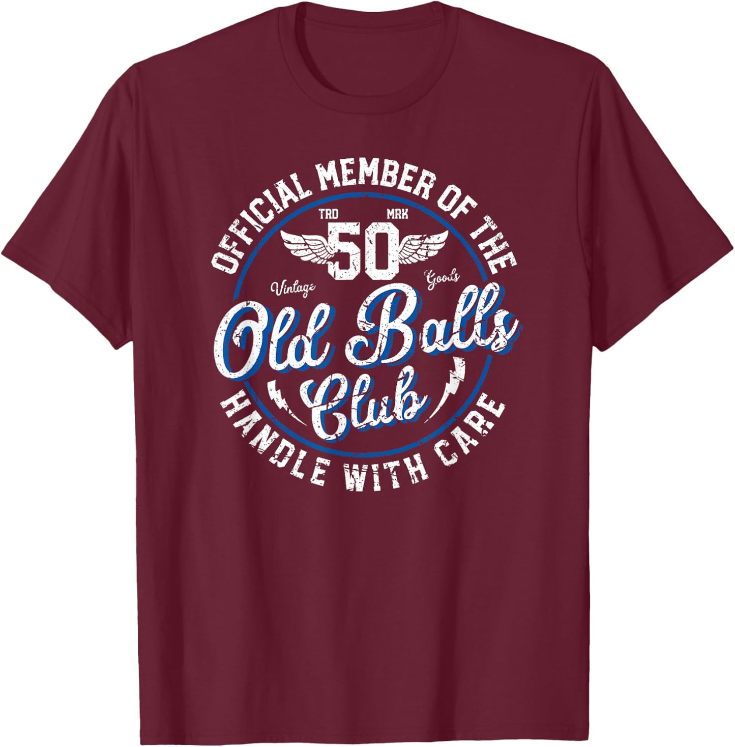 Over the Hill 50th Birthday for Old Man Birthday T-Shirt - T-Shirt | Maroon
