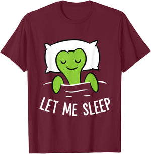 Sleeping Turtle Let Me Sleep Cute Napping Turtle T-Shirt - T-Shirt | Maroon