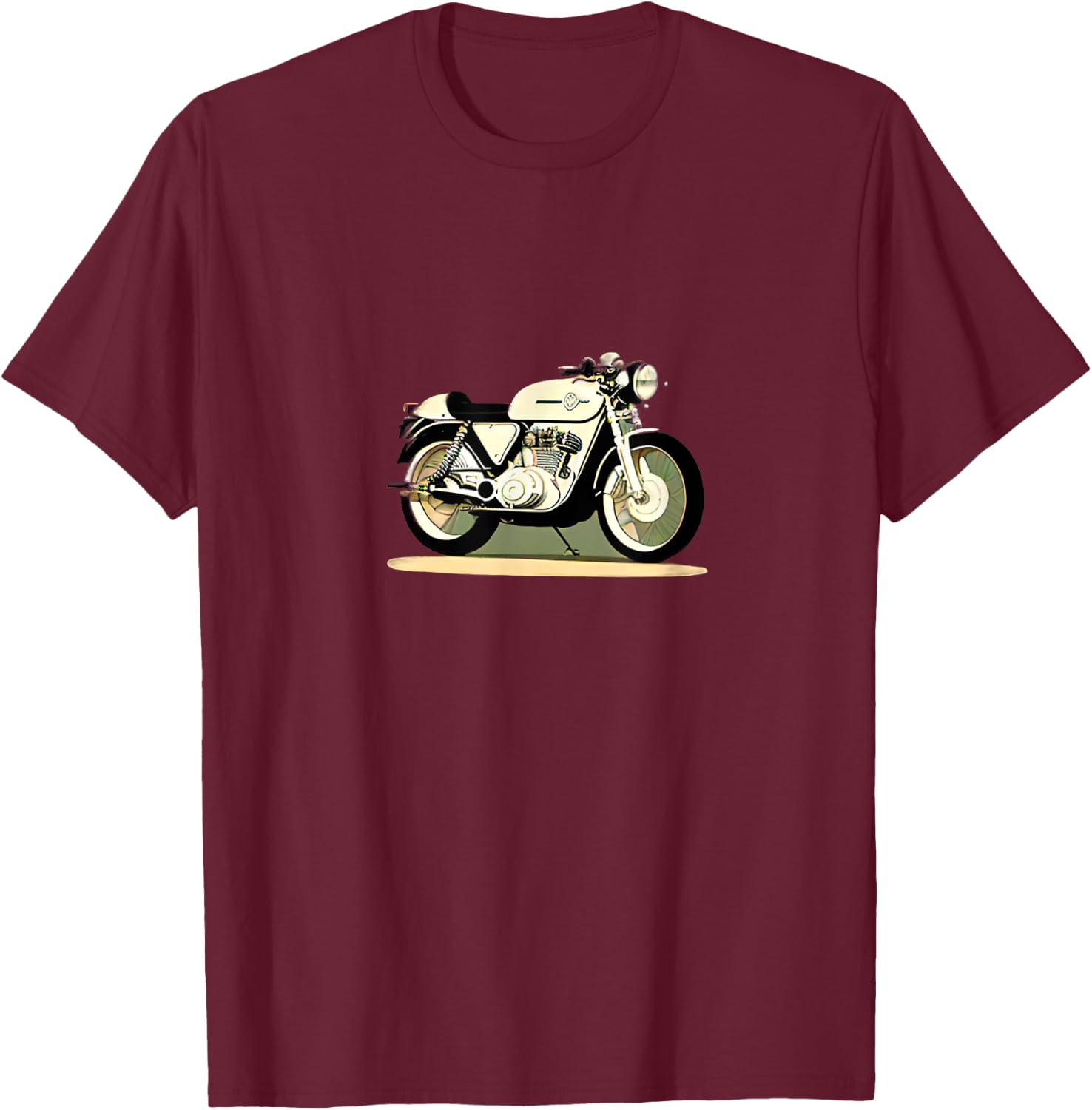 Vintage Cafe Racer Motorcycle Ride Bike Gift T-Shirt - T-Shirt | Maroon