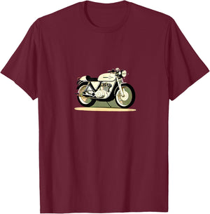 Vintage Cafe Racer Motorcycle Ride Bike Gift T-Shirt - T-Shirt | Maroon